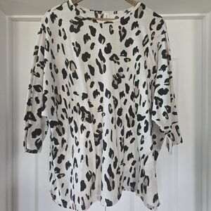 3/4 Sleeve Leopard Ladies Tunic